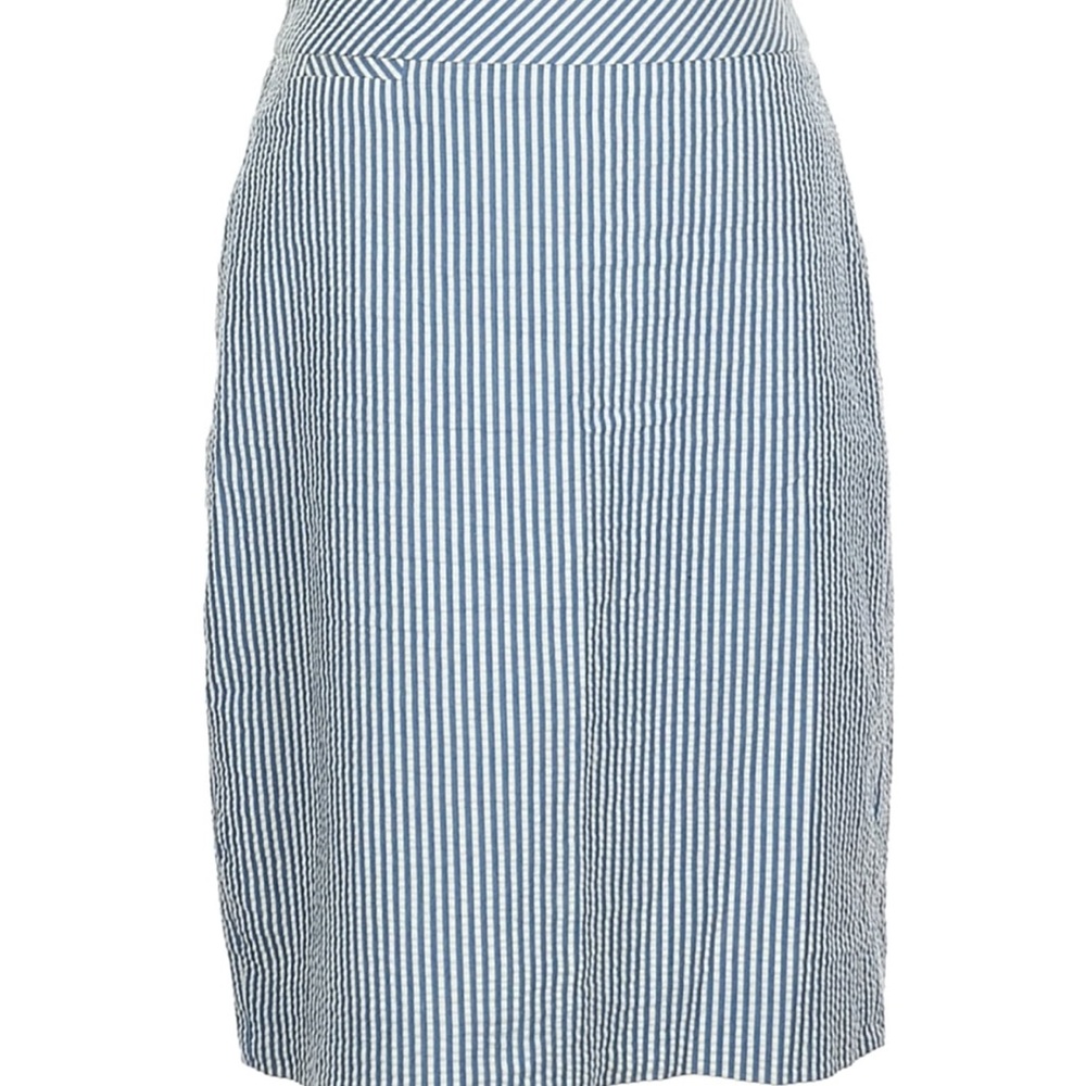 J. Crew Blue and White Striped Pencil Skirt